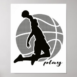 Poster Jogador de basquete (monocromático) 2