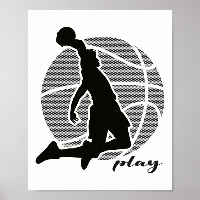Poster Jogador de basquete (monocromático) 2 (Frente)
