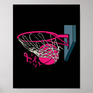 Poster Jogador de Basquete Rosa Fita Awaren Cancer