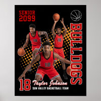 Jogador de Basquete Sênior Colagem de Foto Persona