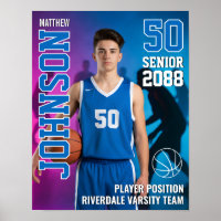 Jogador de Basquete Sênior Foto Personalizada Espo