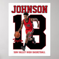 Jogador de Basquete Sênior Número Foto Personaliza