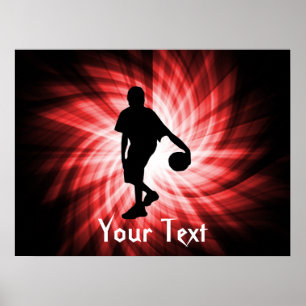 Pôster Jogador de Basquete; Vermelho