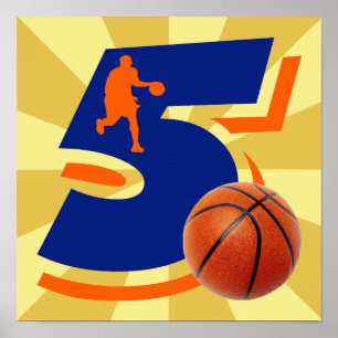 Poster Jogador de basquetebol do número 5