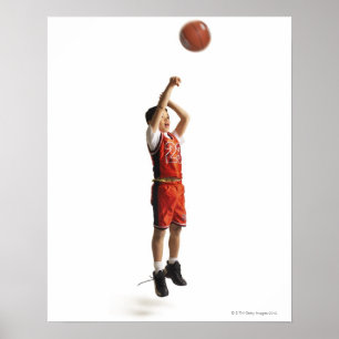 Poster jogador de basquetebol masculino do afro-americano