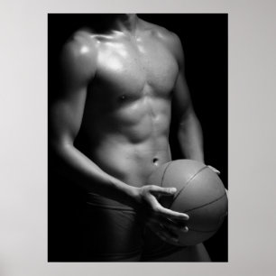 Poster Jogador de basquetebol W7 a preto e branco