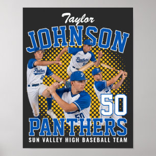 Poster Jogador de Beisebol Foto Personalizada Bootleg Ret