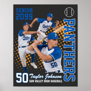 Poster Jogador de Beisebol Sênior Foto Personalizada