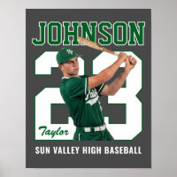 Jogador de Beisebol Sênior Número Foto Personaliza