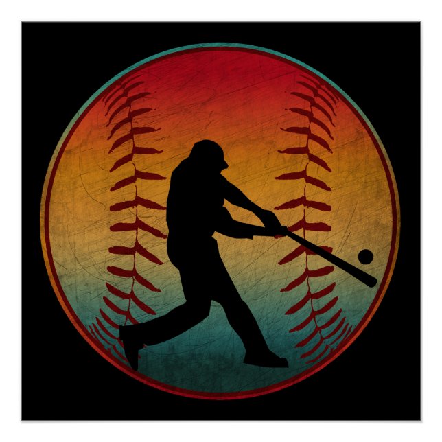 Pôster Jogador de Beisebol Vintage (Frente)