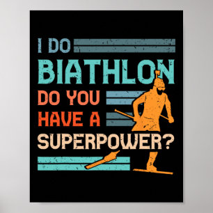 Poster Jogador de Biatleta Atleta de Inverno Rifle de Esq