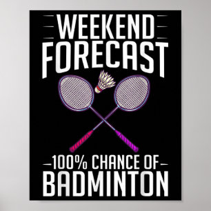 Poster Jogador de Birdie Racket de Badminton Shuttle