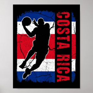Poster Jogador de Bysketbyll Costa Rica Flag Bysk