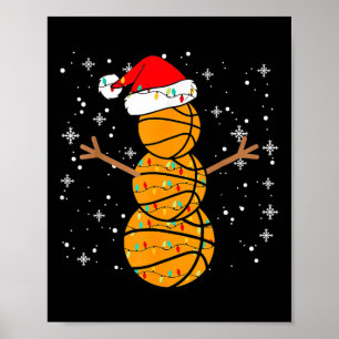 Poster Jogador de Bysketbyll de Natal Papais noeis Snowma