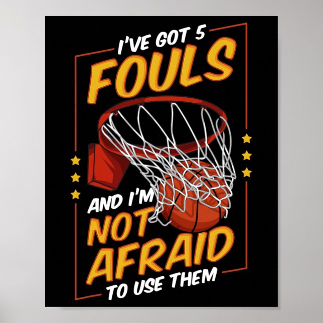 Poster Jogador de Bysketbyll Divertido 5 Fouls Defensor S (Frente)