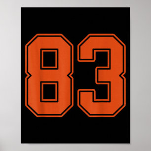 Poster Jogador de Camisa Laranja Queimada Número 83 Unifo