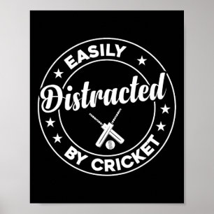 Poster Jogador de Críquete Críquete - Facilmente Distraíd
