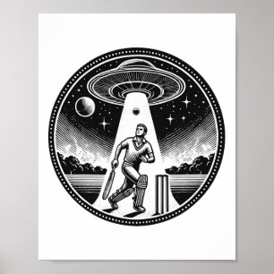 Poster Jogador de críquete - homens do espaço exterior se