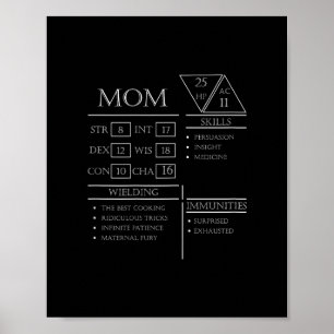 Poster Jogador de Dados de Roleplaying Mãe Dragão Habilid