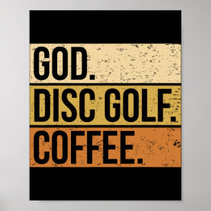 Poster Jogador de Disc Golf Cristão Dizendo Eu Deus. Disc