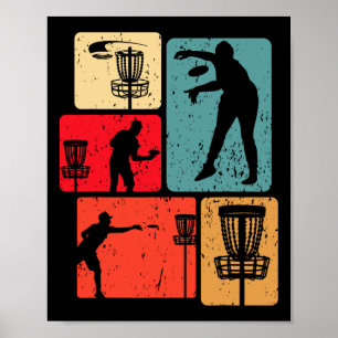 Poster Jogador de Disc Golf Engraçado Disco Voador Legal