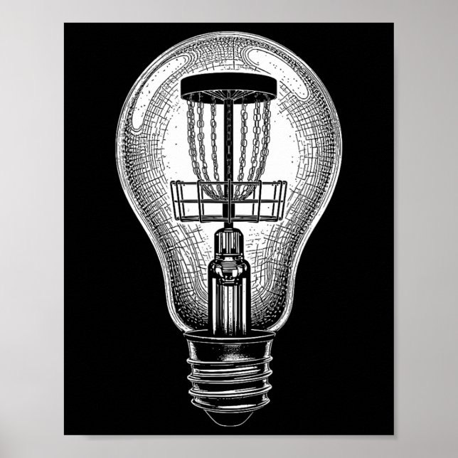 Poster Jogador de Disc Golf Lâmpada Esboço Boa Ideia Golf (Frente)
