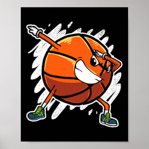 Poster Jogador de Esportes de Bola de Bola de Basquete de