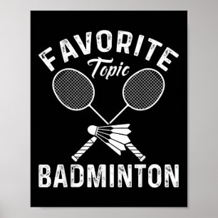 Poster Jogador de Esportes Engraçado Badminton de Tópicos