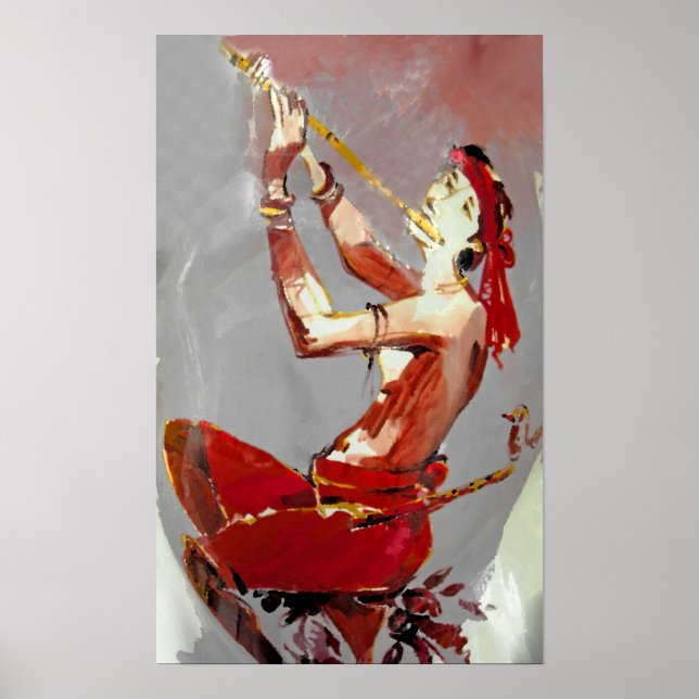 Pôster Jogador de Flute / Músico (Frente)