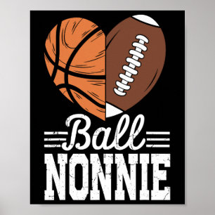 Poster Jogador de futebol americano de basquetebol em Bal