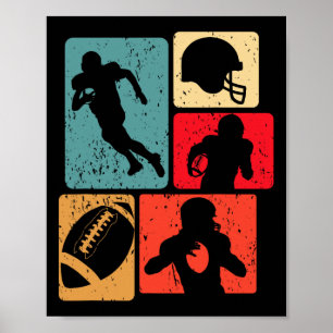 Poster Jogador de Futebol Americano Divertido Enthusiamo