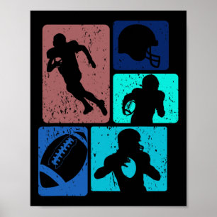Poster Jogador de Futebol Americano Divertido Entusiasta