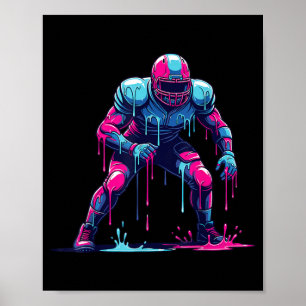 Poster Jogador de Futebol Americano Dripping Homens Mulhe