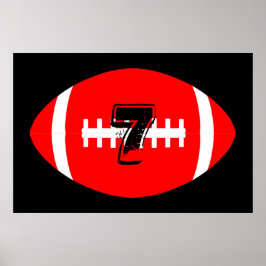 Poster Jogador de futebol americano Red Football Jersey N