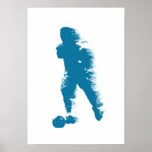 Jogador de Futebol - Arte em Aquarela Abstrata