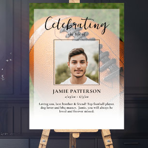 Poster Jogador de Futebol Celebração da Vida Foto Funeral