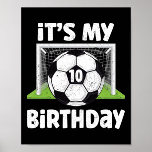 Poster Jogador de Futebol de 10 Anos de Idade Aniversário