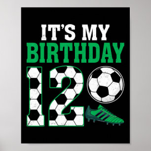 Poster Jogador de Futebol de 12 Anos É Meu 12º Aniversári