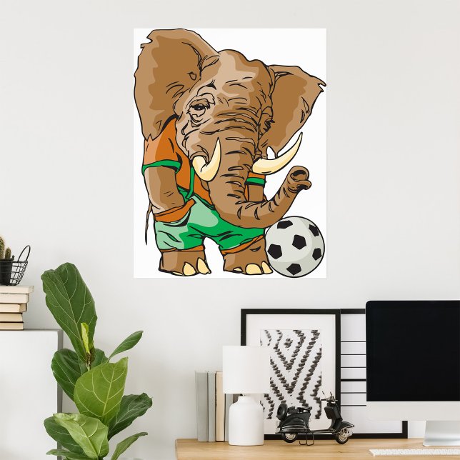 Poster Jogador de futebol de elefante - Animal de esporte (Criador carregado)