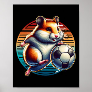 Poster Jogador de Futebol de Hamster Legal Byll Campeão C