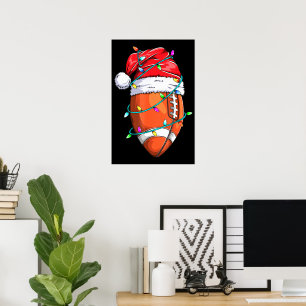 Poster Jogador de Futebol de Natal Chapéu do Papai Noel