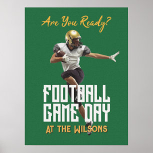 Poster Jogador de Futebol Dia de Jogo Verde