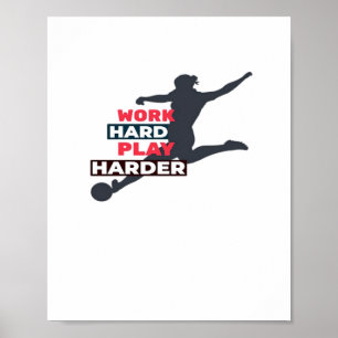 Poster Jogador De Futebol Do Duro De Trabalho, Jogador De
