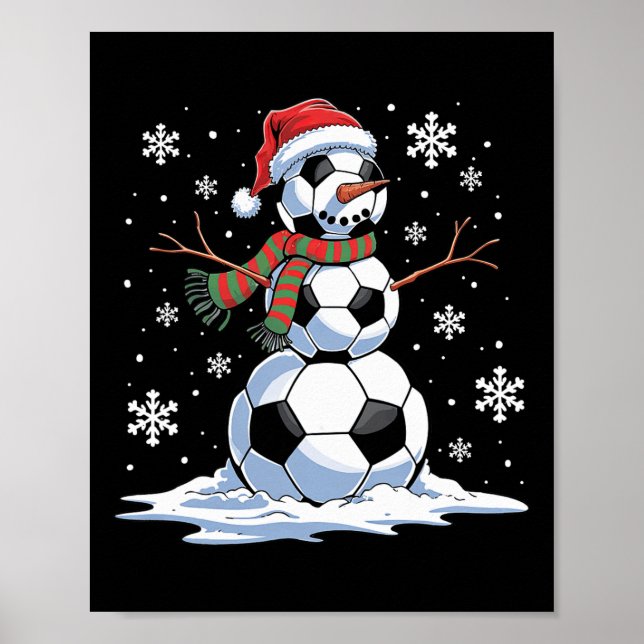 Poster Jogador de futebol do Snowman Santa Hábito Natal F (Frente)
