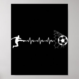 Poster Jogador de Futebol Engraçado Coração Pulso Gráfico