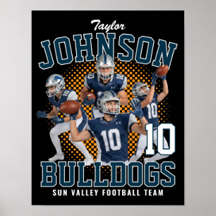 Poster Jogador de Futebol Foto Personalizada Bota Retrô A