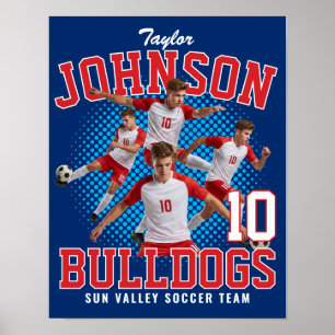 Poster Jogador de Futebol Foto Personalizada Retro Bootle