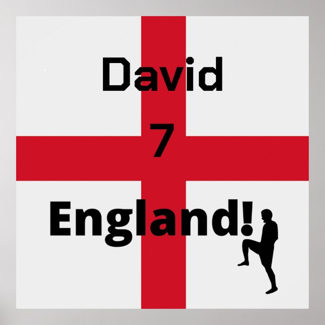 Poster Jogador de futebol inglês personalizável (Frente)