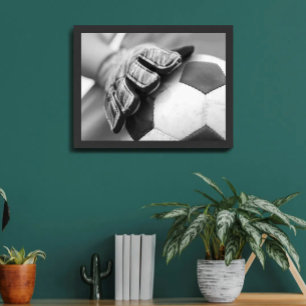 Poster Jogador de futebol luva a foto minimalista negra