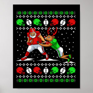 Poster Jogador de Futebol Rena Pijama Feio de Natal Diver